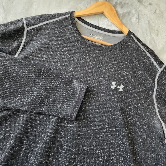 Under Armour Shirt Mens 2XL Tech Waffle Loose Heat Gear Long Sleeve Black XXL - Picture 1 of 7
